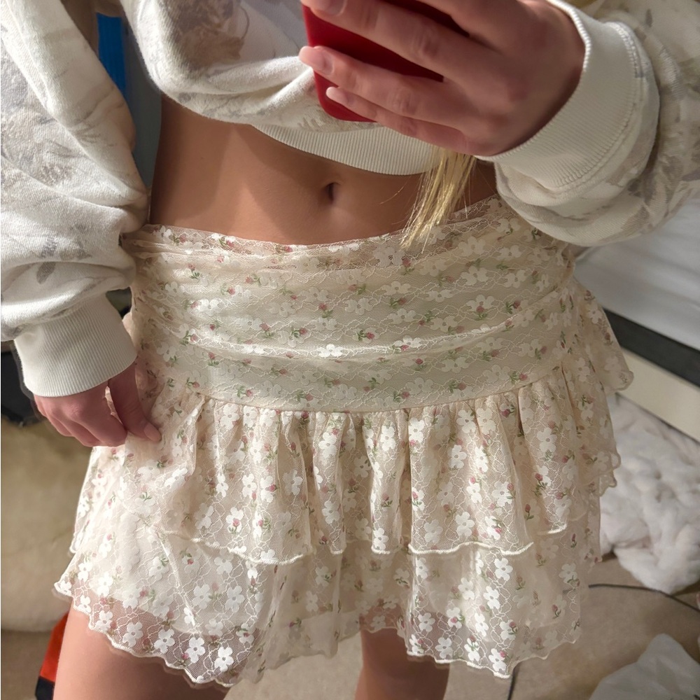 Princess Polly Floral Lace Mini Skirt